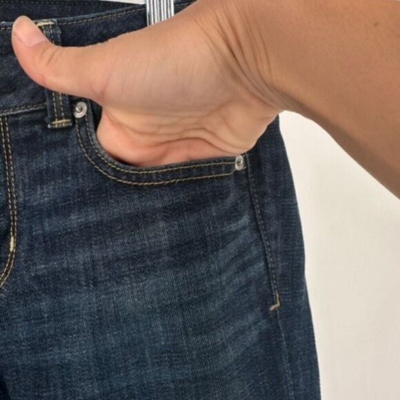 American Eagle Outfitters Women's Stretch Artist Cropped Jeans Blue Denim Size 4 - Picture 7 of 12